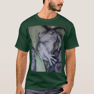 Camiseta de Arte Original de Rana de Árbol y Rosas