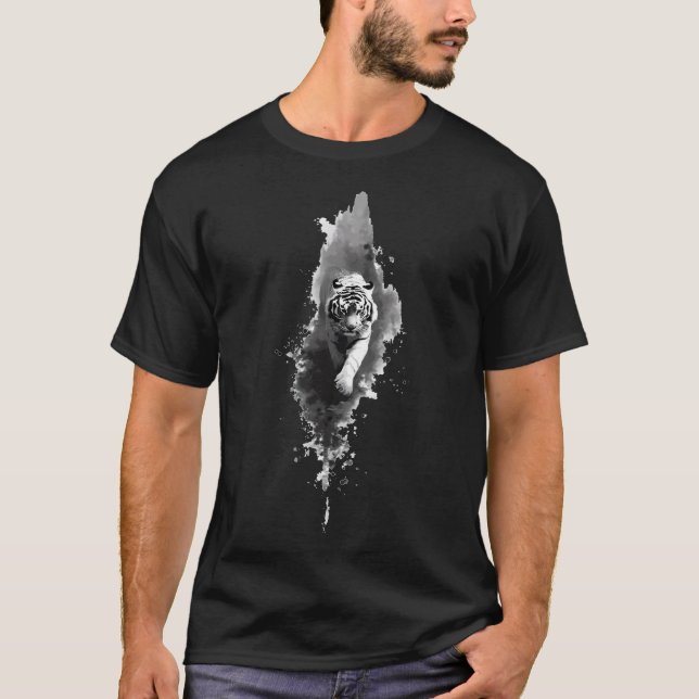 Camiseta de arte oscuro con lavado de tinta de tig (Anverso)