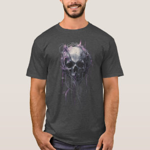 Camiseta de arte oscuro grunge abstracto de cráneo