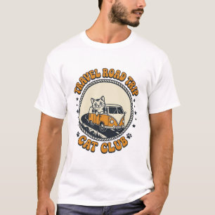 Camiseta de arte para amantes de gatos y viajes - 