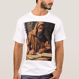 Camiseta de arte Pixel de Friar Scribe Medieval