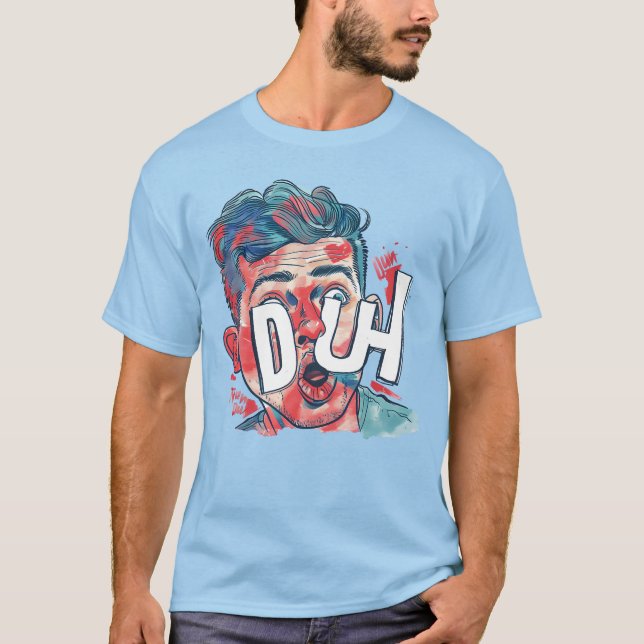Camiseta de arte pop de cómic DUH – Tee gráfico di (Anverso)