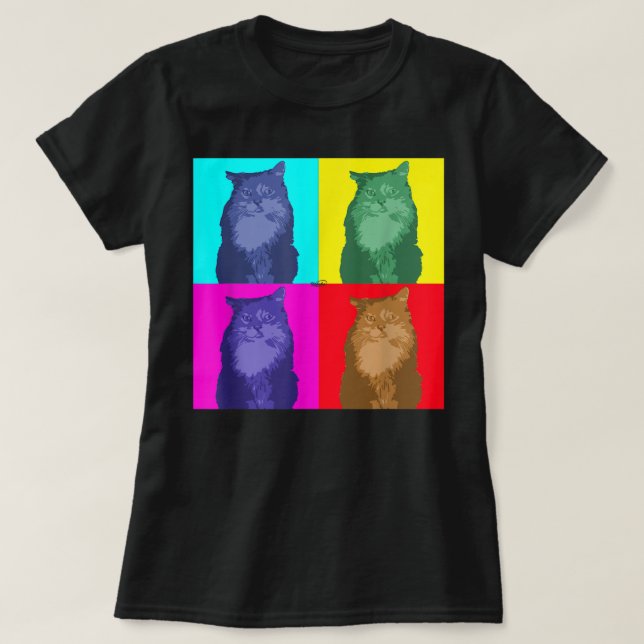 Camiseta de arte pop de Maine Coon Cat (Diseño del anverso)