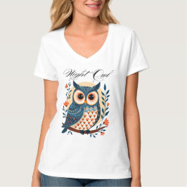Camiseta De Arte Popular De Lechuza Nocturno