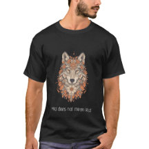 Camiseta de arte psicodélico de lobo floral boho