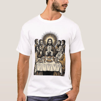 Camiseta de arte religioso de grabado de la Sagrad