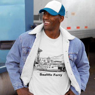 Camiseta de arte Seattle Ferry Washington State Li