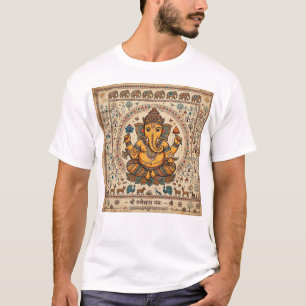 Camiseta de arte tribal Warli Shri Ganeshaya Namah