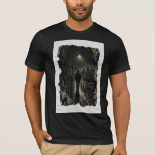 Camiseta de arte urbano grunge de lluvia Nothing S