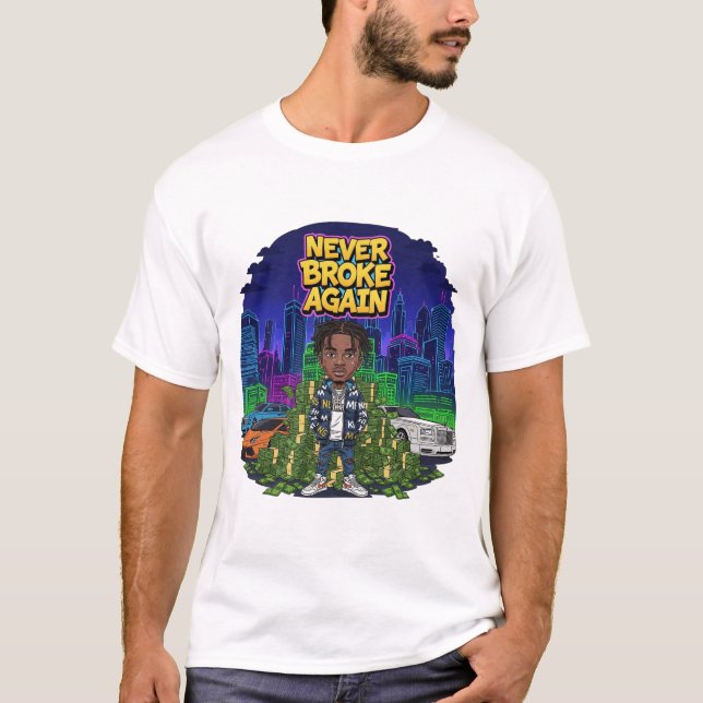 Camiseta de arte urbano "nunca más rompí" (Anverso)