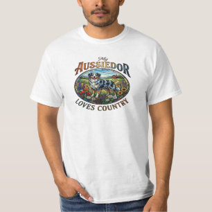 Camiseta de Arte Vintage Floral de Perro Pastor Au
