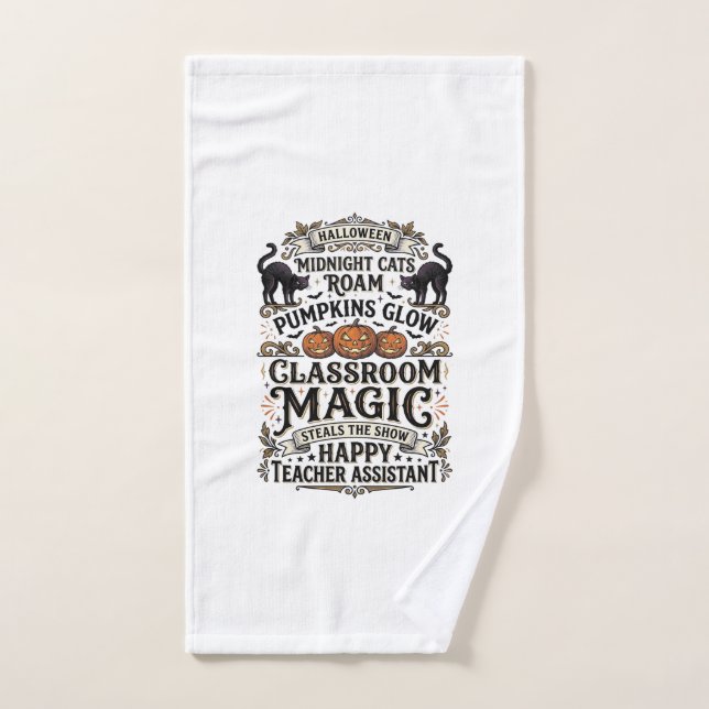 Camiseta de asistente de maestro de Halloween con  (Toalla de mano)