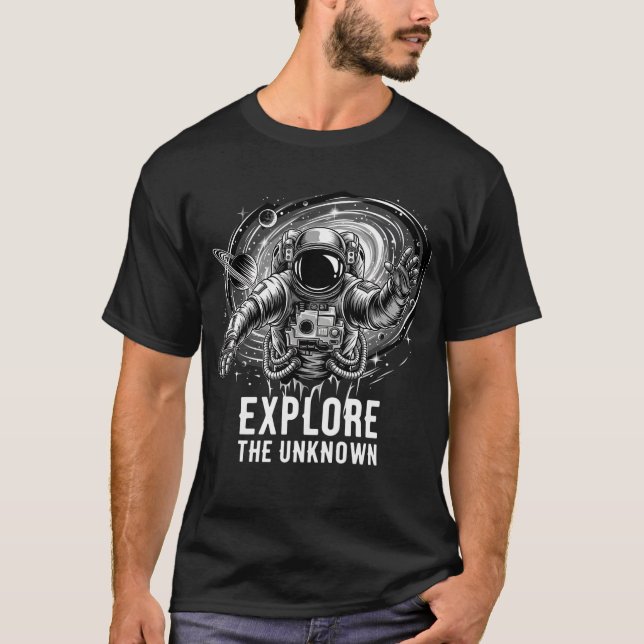 Camiseta de Astronauta Explora lo Desconocido | Ga (Anverso)