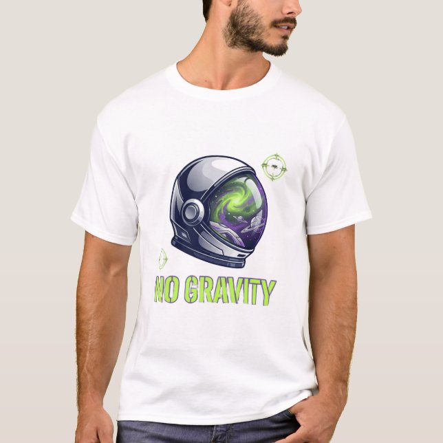 Camiseta de Astronauta Gamer sin Gravedad | Neón  (Anverso)