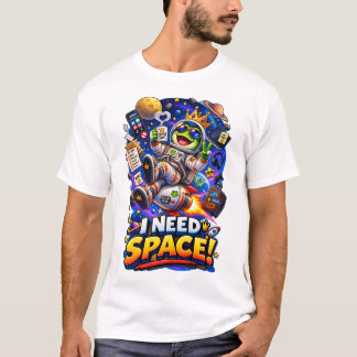 Camiseta de astronauta rana divertida Necesito esp