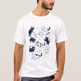 Camiseta de astronautas gatos