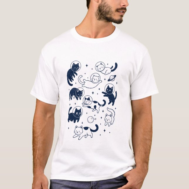 Camiseta de astronautas gatos (Anverso)