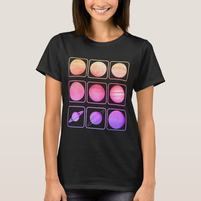 Camiseta de astronomía del sistema solar (Anverso)