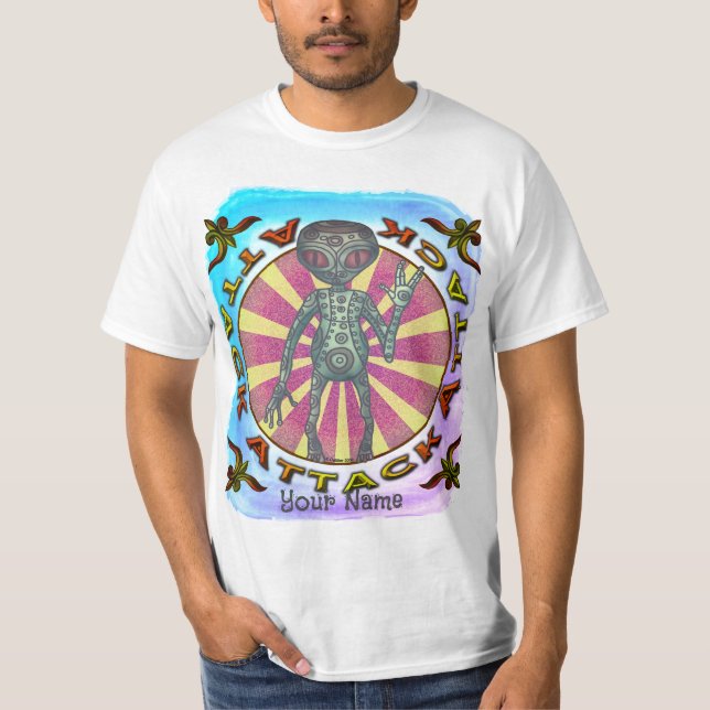 Camiseta de Ataque de Robot Alien (Anverso)