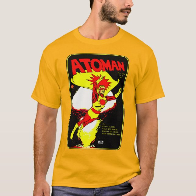 Camiseta de ATOMAN Retro Comics de los años 40 (Anverso)