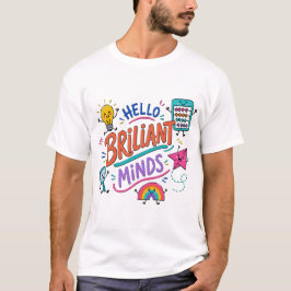 Camiseta de Aula Colorida Hola Mentes Brillantes