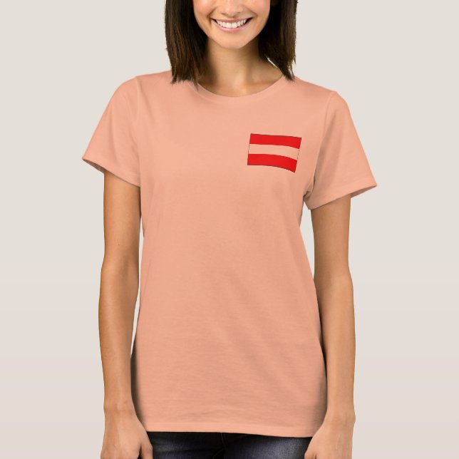 Camiseta de Austria Bandera + Mapa (Anverso)