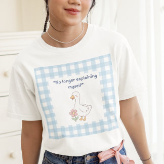 Camiseta de autocuidado con ganso divertido a cuad