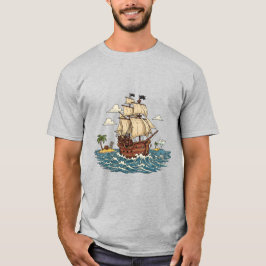 Camiseta de Aventura Costera de Surfista de Ola de