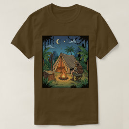 Camiseta de Aventura de Fogata Nocturna Bajo las E