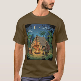 Camiseta de Aventura de Fogata Nocturna Bajo las E