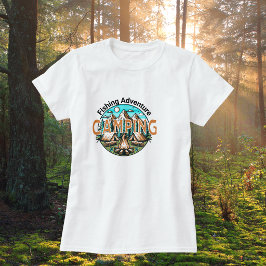 Camiseta de aventura de pesca/camping para damas