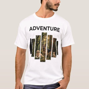 Camiseta de aventuras con perros en el bosque al a