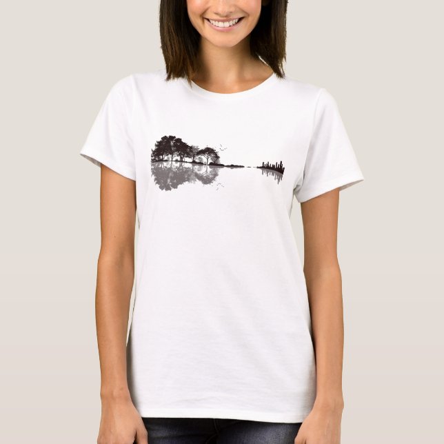 Camiseta de aves de la naturaleza de la guitarra (Anverso)