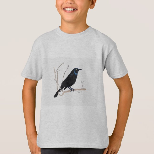 Camiseta de aves negras (Anverso)