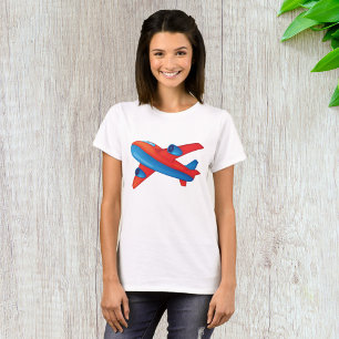 Camiseta De Avión Rojo Y Azul