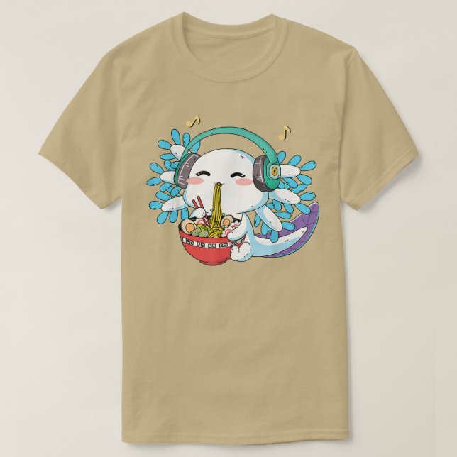 Camiseta de axolote de ramen Kawaii para chicas ad (Diseño del anverso)