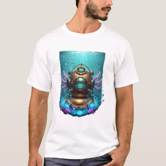 Camiseta de Axolotl de Buceo Steampunk | U Retro V