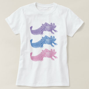 Camiseta de Axolotl - PURPURA, AZUL y ROSA