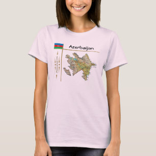 Camiseta de Azerbaiyán Mapa + Bandera + Título