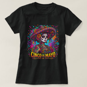 Camiseta de azúcar de cráneo del cinco de mayo par