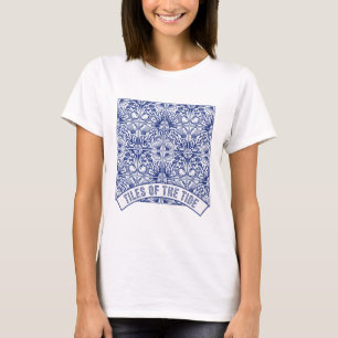 Camiseta de azulejos de la marea patrón índigo