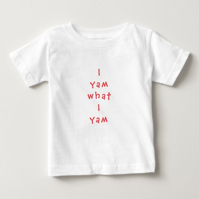 Camiseta de Baby Fine Jersey "I Yam What I Yam" (Anverso)