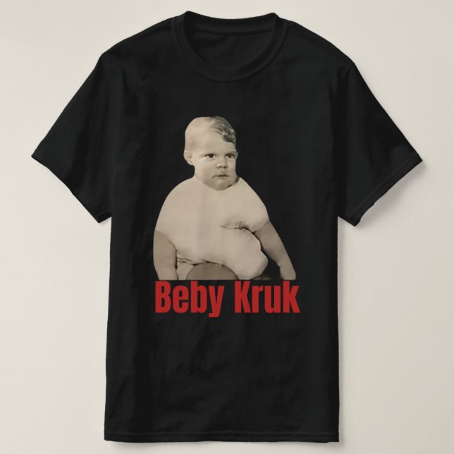 Camiseta de Baby Kruk divertida, mens de Baby Kruk (Diseño del anverso)