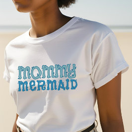 Camiseta de Baby Shower de Mamá Sirena en la Playa