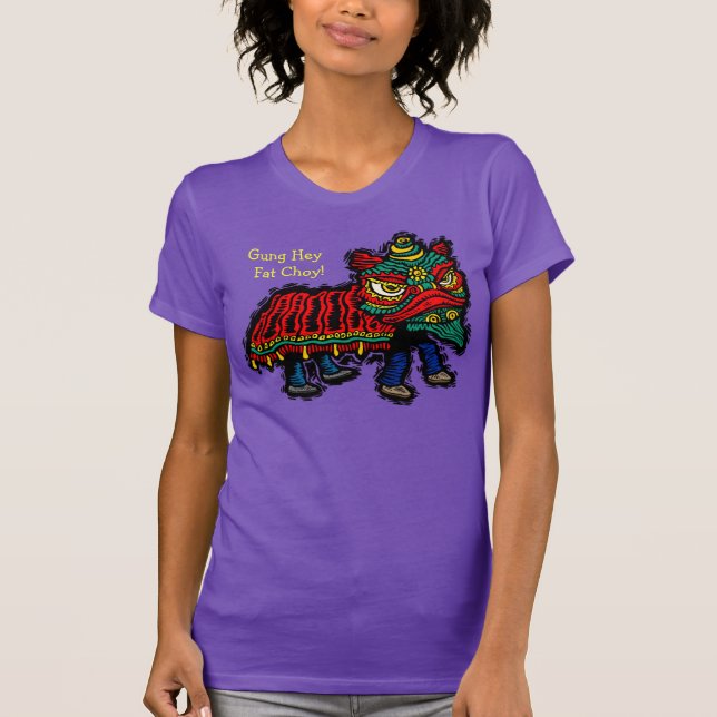 Camiseta de bailarina de leones china (Anverso)