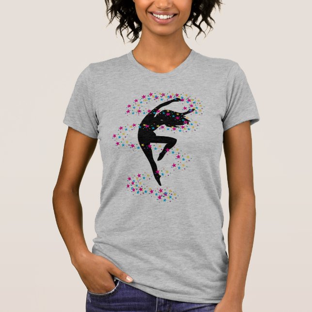 Camiseta de bailarina negra y estrellas (Anverso)