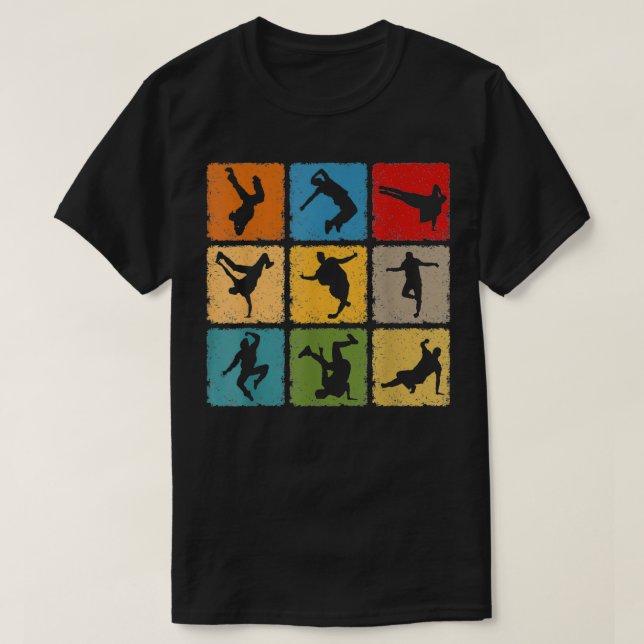 Camiseta de baile de descanso Bboy posa Hip H retr (Diseño del anverso)
