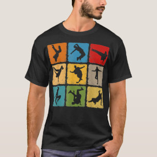 Camiseta de baile de descanso Bboy posa Hip H retr