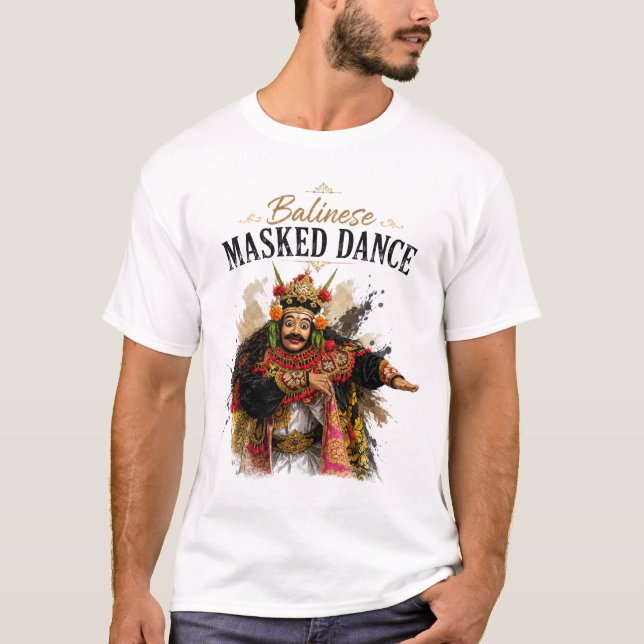 Camiseta de Baile Enmascarado Balinés (Anverso)