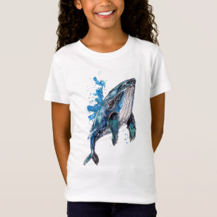 Camiseta de ballena azul jorobada